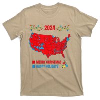 2024 Electoral Map Merry Christmas Trump Landslide Holiday T-Shirt