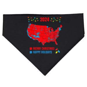 2024 Electoral Map Merry Christmas Trump Landslide Holiday USA-Made Doggie Bandana