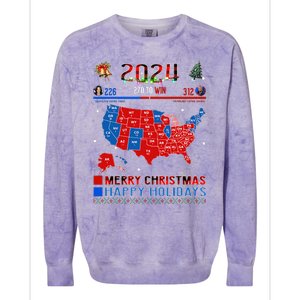 2024 Electoral Map Merry Christmas Trump Landslide Holiday Colorblast Crewneck Sweatshirt