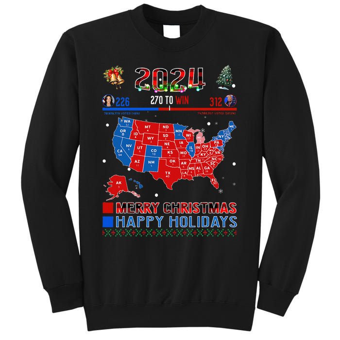 2024 Electoral Map Merry Christmas Trump Landslide Holiday Sweatshirt