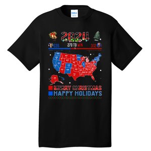 2024 Electoral Map Merry Christmas Trump Landslide Holiday Tall T-Shirt