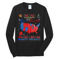 2024 Electoral Map Merry Christmas Trump Landslide Holiday Tall Long Sleeve T-Shirt