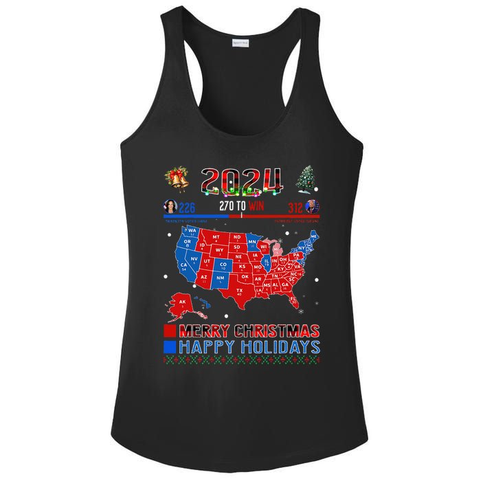 2024 Electoral Map Merry Christmas Trump Landslide Holiday Ladies PosiCharge Competitor Racerback Tank