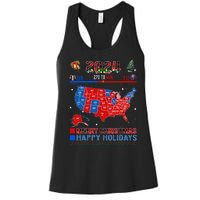 2024 Electoral Map Merry Christmas Trump Landslide Holiday Women's Racerback Tank