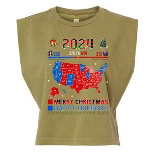 2024 Electoral Map Merry Christmas Trump Landslide Holiday Garment-Dyed Women's Muscle Tee