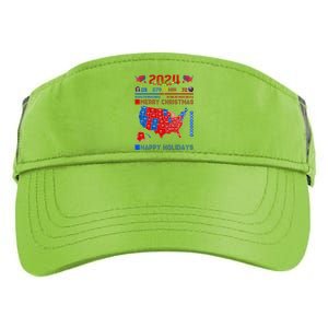 2024 Electoral Map Merry Christmas Trump Landslide Holiday Adult Drive Performance Visor