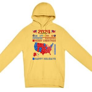 2024 Electoral Map Merry Christmas Trump Landslide Holiday Premium Pullover Hoodie