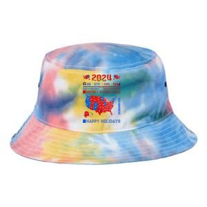 2024 Electoral Map Merry Christmas Trump Landslide Holiday Tie Dye Newport Bucket Hat