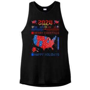 2024 Electoral Map Merry Christmas Trump Landslide Holiday Ladies PosiCharge Tri-Blend Wicking Tank