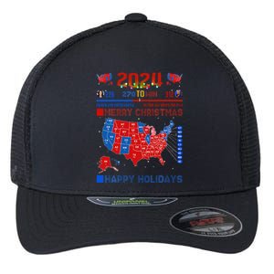 2024 Electoral Map Merry Christmas Trump Landslide Holiday Flexfit Unipanel Trucker Cap