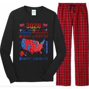 2024 Electoral Map Merry Christmas Trump Landslide Holiday Long Sleeve Pajama Set