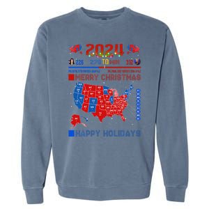 2024 Electoral Map Merry Christmas Trump Landslide Holiday Garment-Dyed Sweatshirt