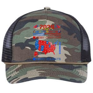 2024 Electoral Map Merry Christmas Trump Landslide Holiday Retro Rope Trucker Hat Cap