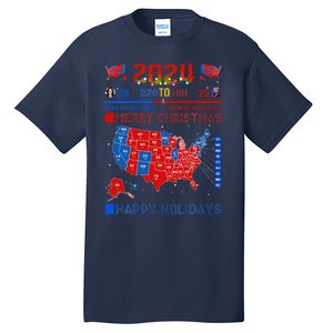 2024 Electoral Map Merry Christmas Trump Landslide Holiday Tall T-Shirt