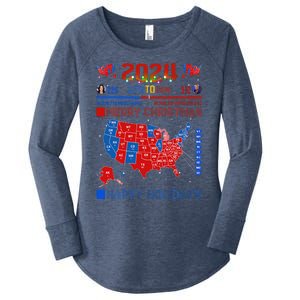 2024 Electoral Map Merry Christmas Trump Landslide Holiday Women's Perfect Tri Tunic Long Sleeve Shirt