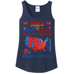 2024 Electoral Map Merry Christmas Trump Landslide Holiday Ladies Essential Tank