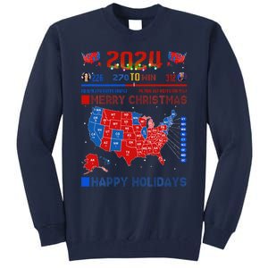 2024 Electoral Map Merry Christmas Trump Landslide Holiday Tall Sweatshirt