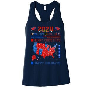 2024 Electoral Map Merry Christmas Trump Landslide Holiday Women's Racerback Tank