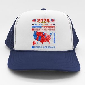 2024 Electoral Map Merry Christmas Trump Landslide Holiday Trucker Hat