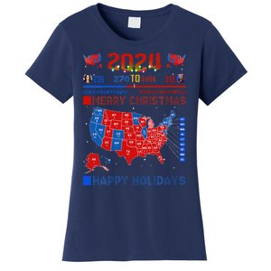 2024 Electoral Map Merry Christmas Trump Landslide Holiday Women's T-Shirt