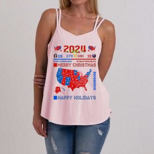 2024 Electoral Map Merry Christmas Trump Landslide Holiday Women's Strappy Tank