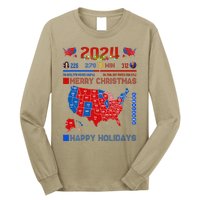 2024 Electoral Map Merry Christmas Trump Landslide Holiday Long Sleeve Shirt