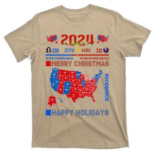 2024 Electoral Map Merry Christmas Trump Landslide Holiday T-Shirt