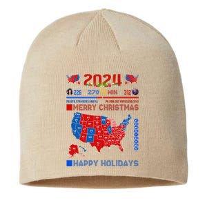 2024 Electoral Map Merry Christmas Trump Landslide Holiday Sustainable Beanie