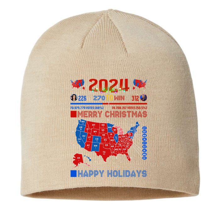 2024 Electoral Map Merry Christmas Trump Landslide Holiday Sustainable Beanie