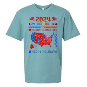 2024 Electoral Map Merry Christmas Trump Landslide Holiday Sueded Cloud Jersey T-Shirt