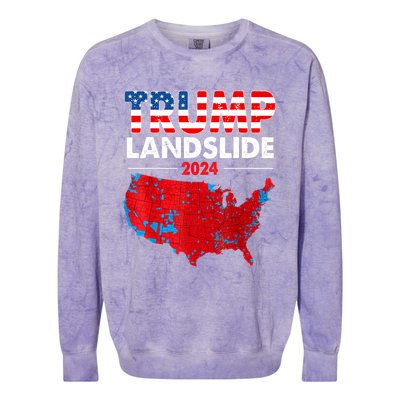 2024 Electoral Map Trump Landslide Red Election Map Colorblast Crewneck Sweatshirt