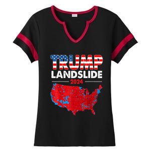 2024 Electoral Map Trump Landslide Red Election Map Ladies Halftime Notch Neck Tee