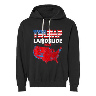 2024 Electoral Map Trump Landslide Red Election Map Garment-Dyed Fleece Hoodie