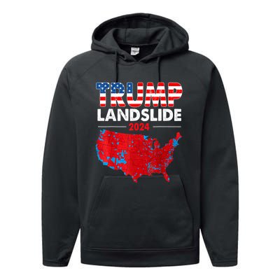 2024 Electoral Map Trump Landslide Red Election Map Performance Fleece Hoodie