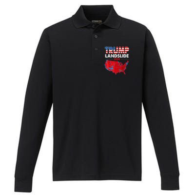 2024 Electoral Map Trump Landslide Red Election Map Performance Long Sleeve Polo