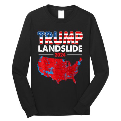 2024 Electoral Map Trump Landslide Red Election Map Long Sleeve Shirt