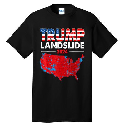 2024 Electoral Map Trump Landslide Red Election Map Tall T-Shirt