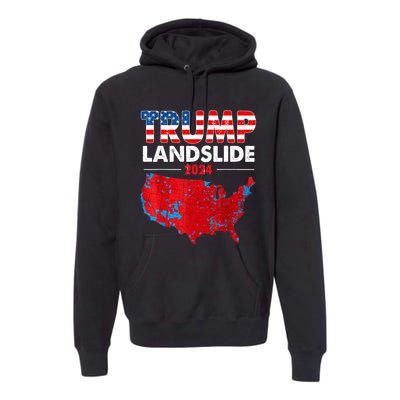 2024 Electoral Map Trump Landslide Red Election Map Premium Hoodie