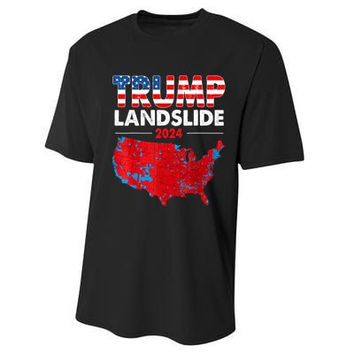 2024 Electoral Map Trump Landslide Red Election Map Performance Sprint T-Shirt