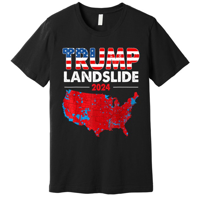 2024 Electoral Map Trump Landslide Red Election Map Premium T-Shirt