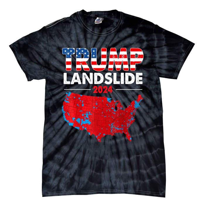 2024 Electoral Map Trump Landslide Red Election Map Tie-Dye T-Shirt