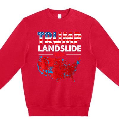 2024 Electoral Map Trump Landslide Red Election Map Premium Crewneck Sweatshirt