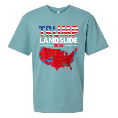 2024 Electoral Map Trump Landslide Red Election Map Sueded Cloud Jersey T-Shirt