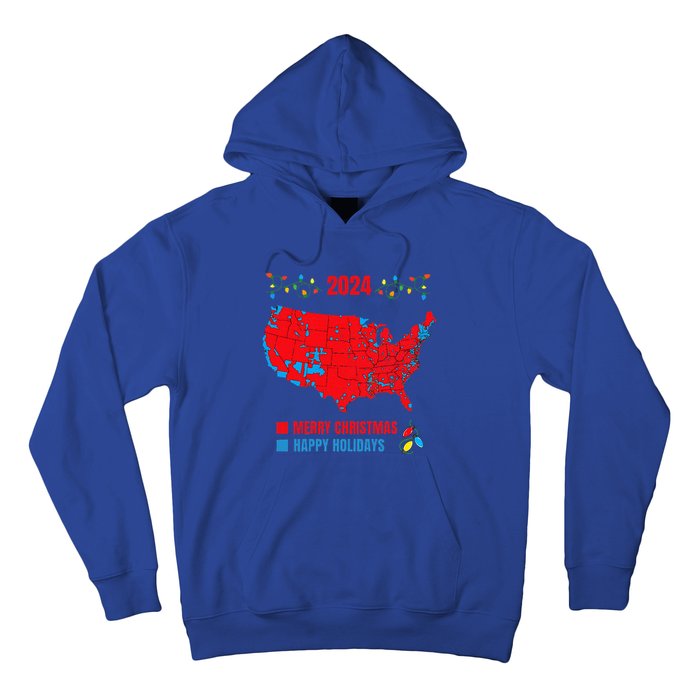 2024 Electoral Map Merry Christmas Trump Landslide Hoodie