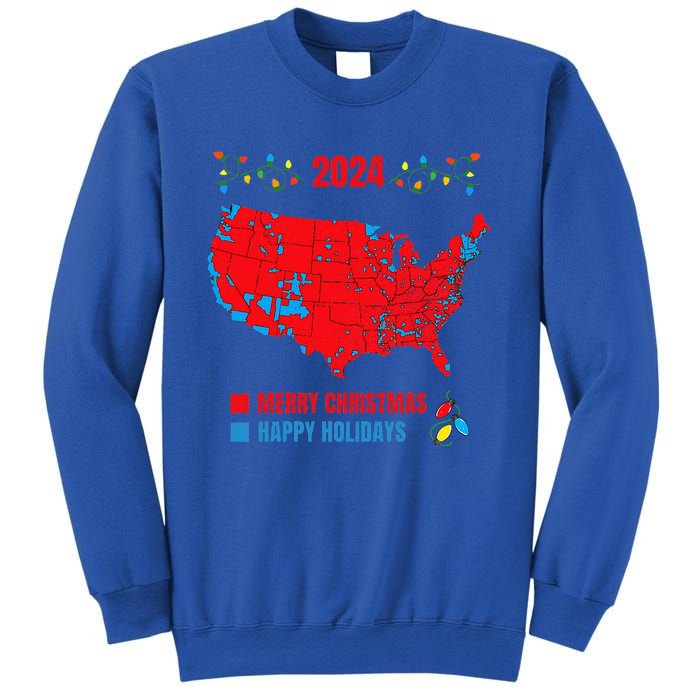 2024 Electoral Map Merry Christmas Trump Landslide Sweatshirt