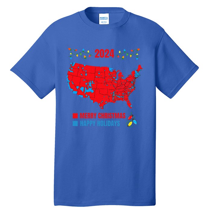 2024 Electoral Map Merry Christmas Trump Landslide Tall T-Shirt