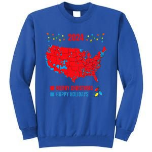 2024 Electoral Map Merry Christmas Trump Landslide Tall Sweatshirt