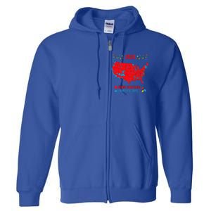 2024 Electoral Map Merry Christmas Trump Landslide Full Zip Hoodie