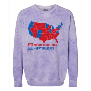 2024 Electoral Map Merry Christmas Trump Landslide Holiday Colorblast Crewneck Sweatshirt