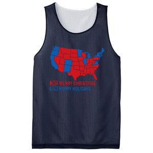 2024 Electoral Map Merry Christmas Trump Landslide Holiday Mesh Reversible Basketball Jersey Tank